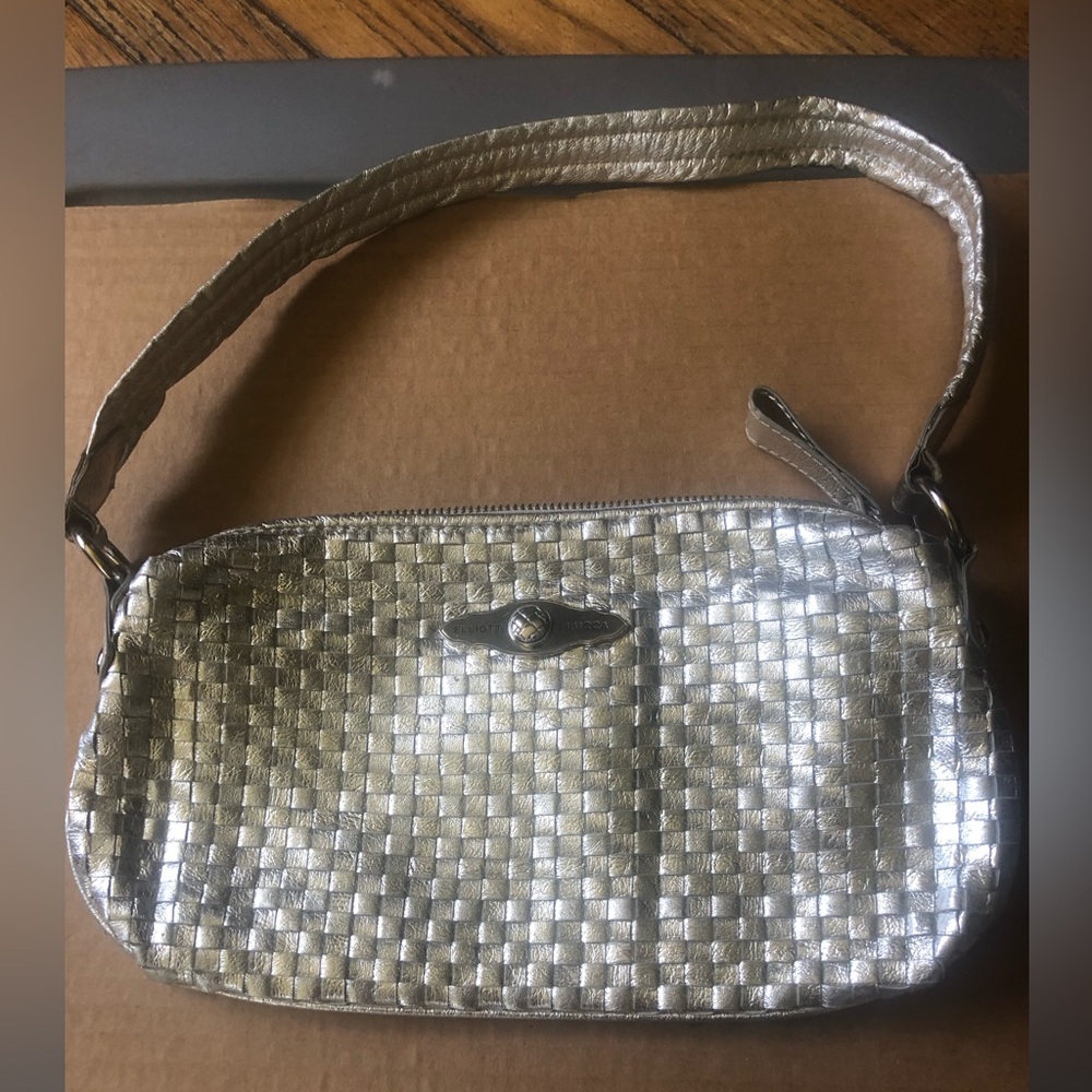 Elliott Lucca Silver Woven Shoulder Bag